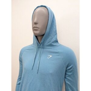 Gymshark Crest Hoodie Mens Medium Blue Active Gym Workout Fitness Athleisure‎